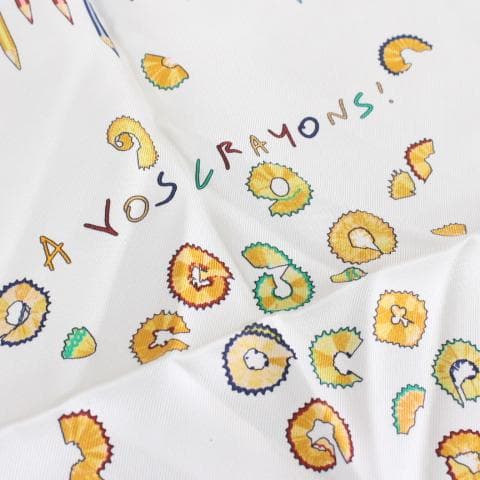 ◇HERMES カレ45 A VOS CRAYONS 色鉛筆 美品 スカーフ 白