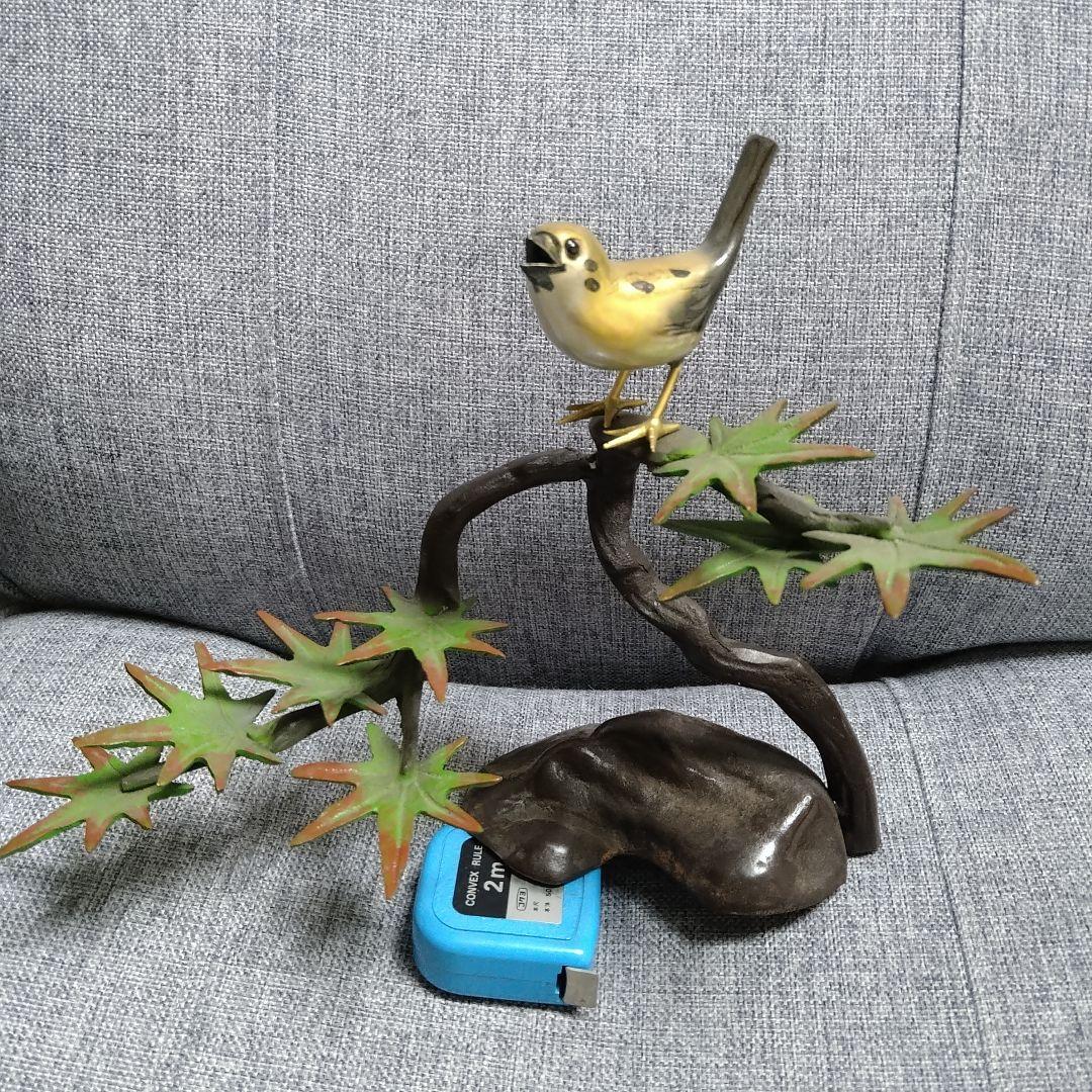 超激レア！！銅？真鍮製 鳥と枝の彫刻！春・夏・秋・冬セットです(⌒▽⌒)