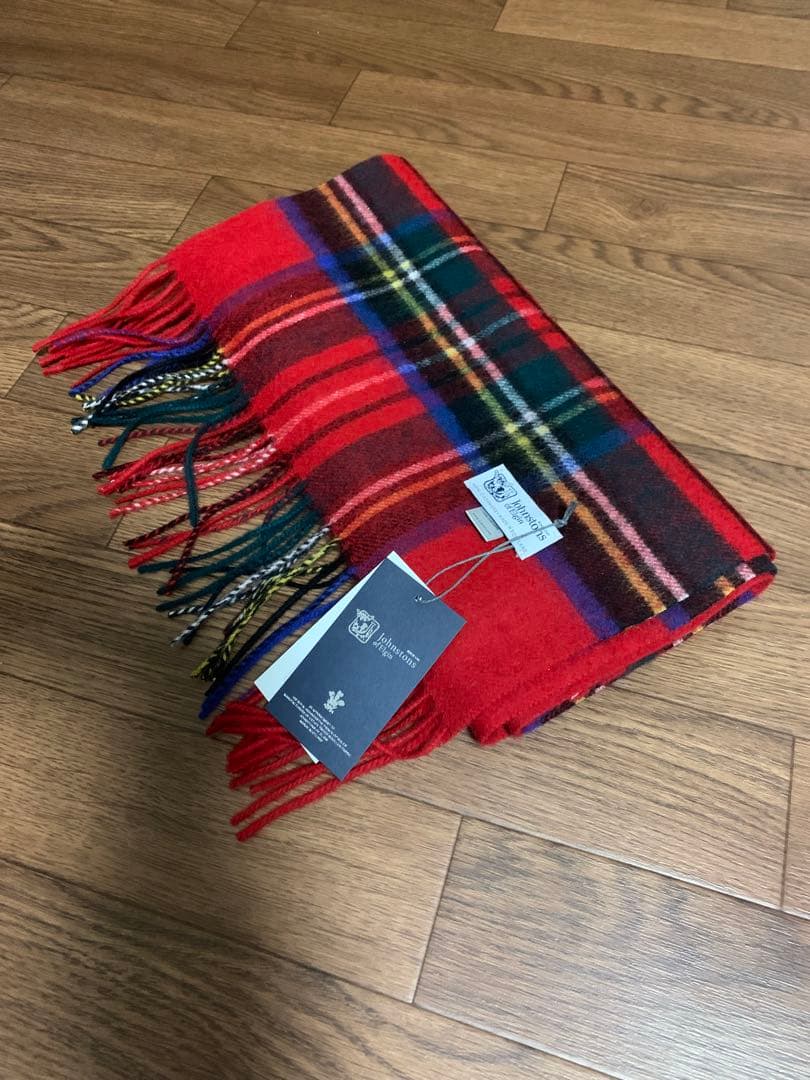 h*n様 中判ジョンストンズ カシミヤ 100%マフラー ストール ロイヤルスチ