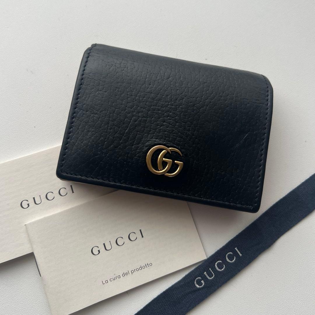 82 美品 GUCCI グッチ マーモント 2つ折り財布