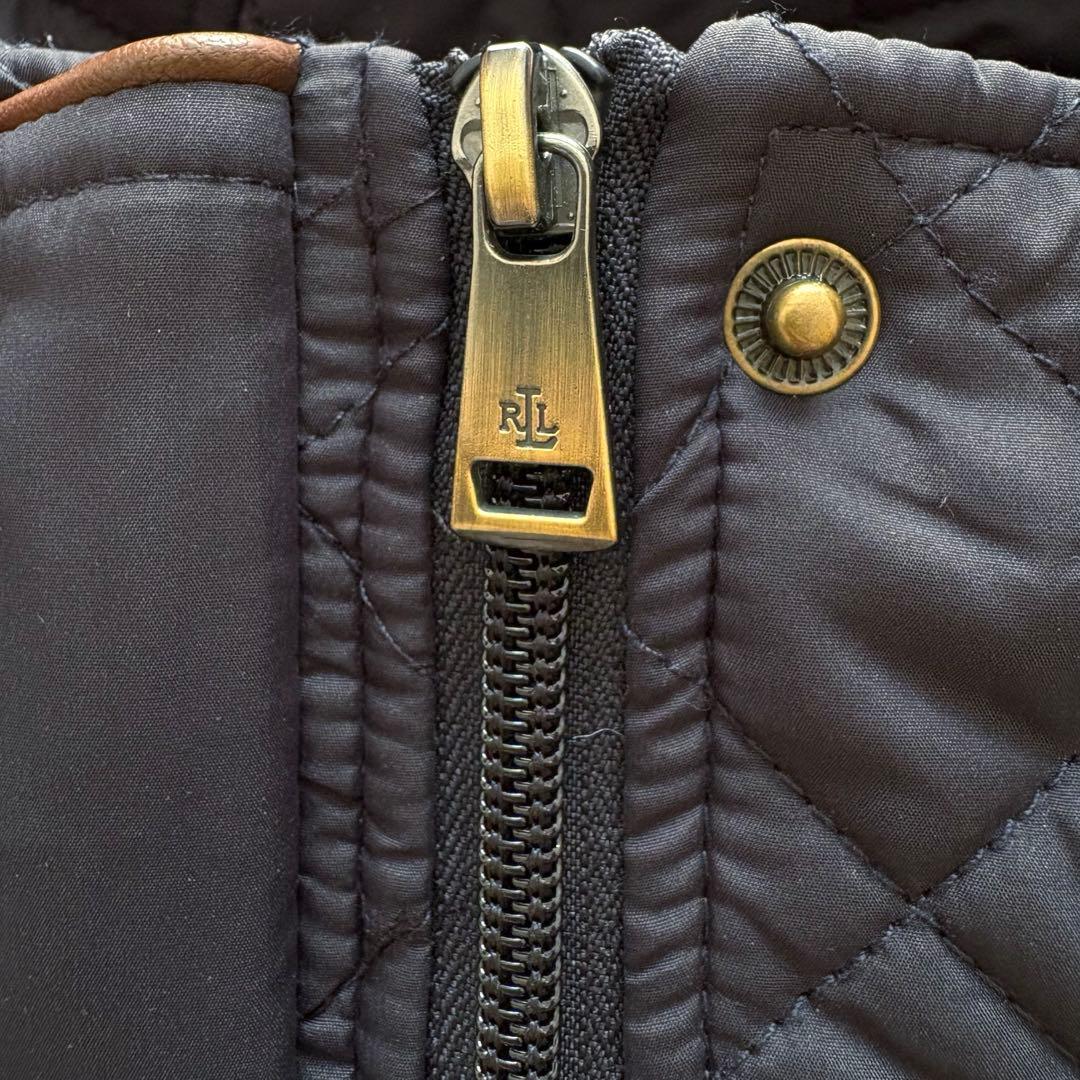 美品 RALPH LAUREN キルティングコート ベルト付き ネイビー S