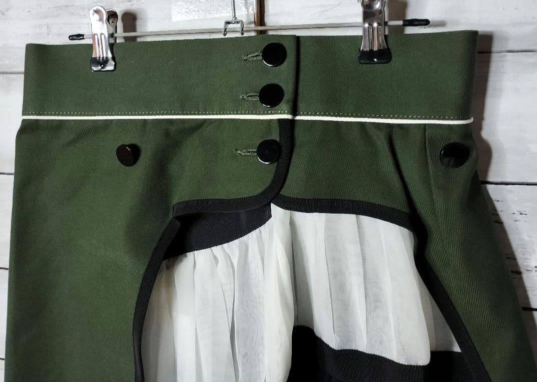 sacai サカイ プリーツスカート ドッキング レイヤード コットンシルク