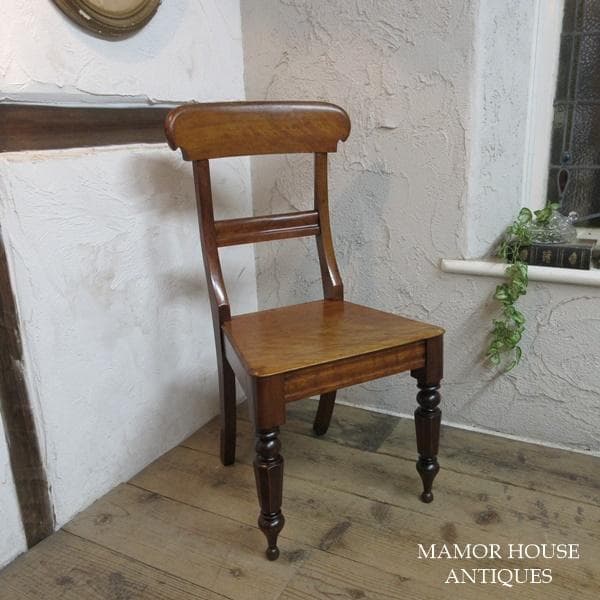 イギリス アンティーク 家具 ホールチェア マホガニー 椅子 イス 4367e