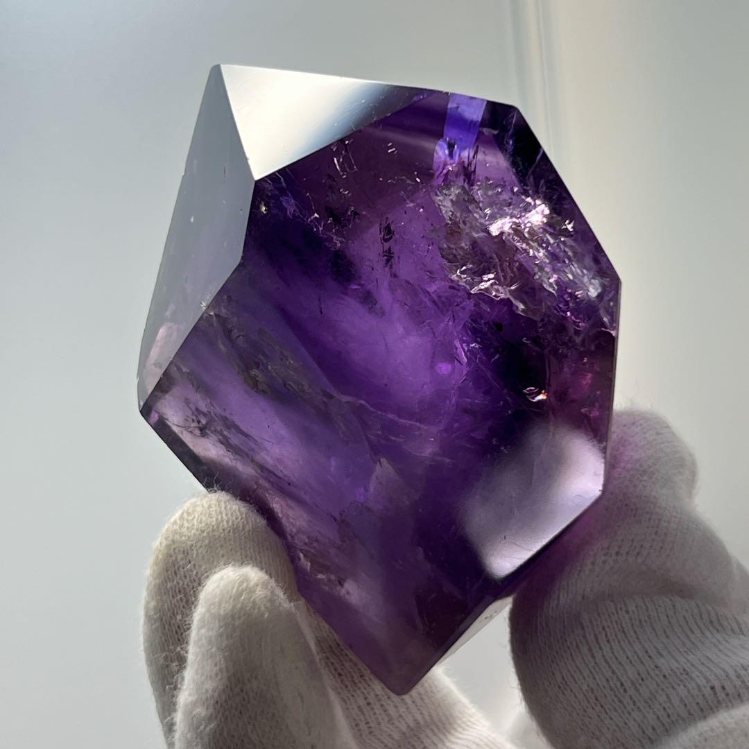 天然石 美品 高品質 スーパーファントムアメジストフリーフォーム ライト付