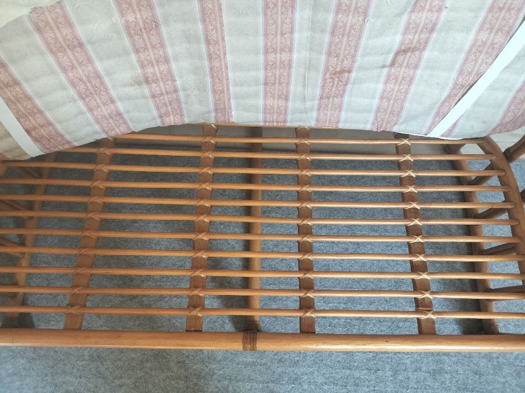 【配送不可。引取り限定】ラタンソファ 2人掛け