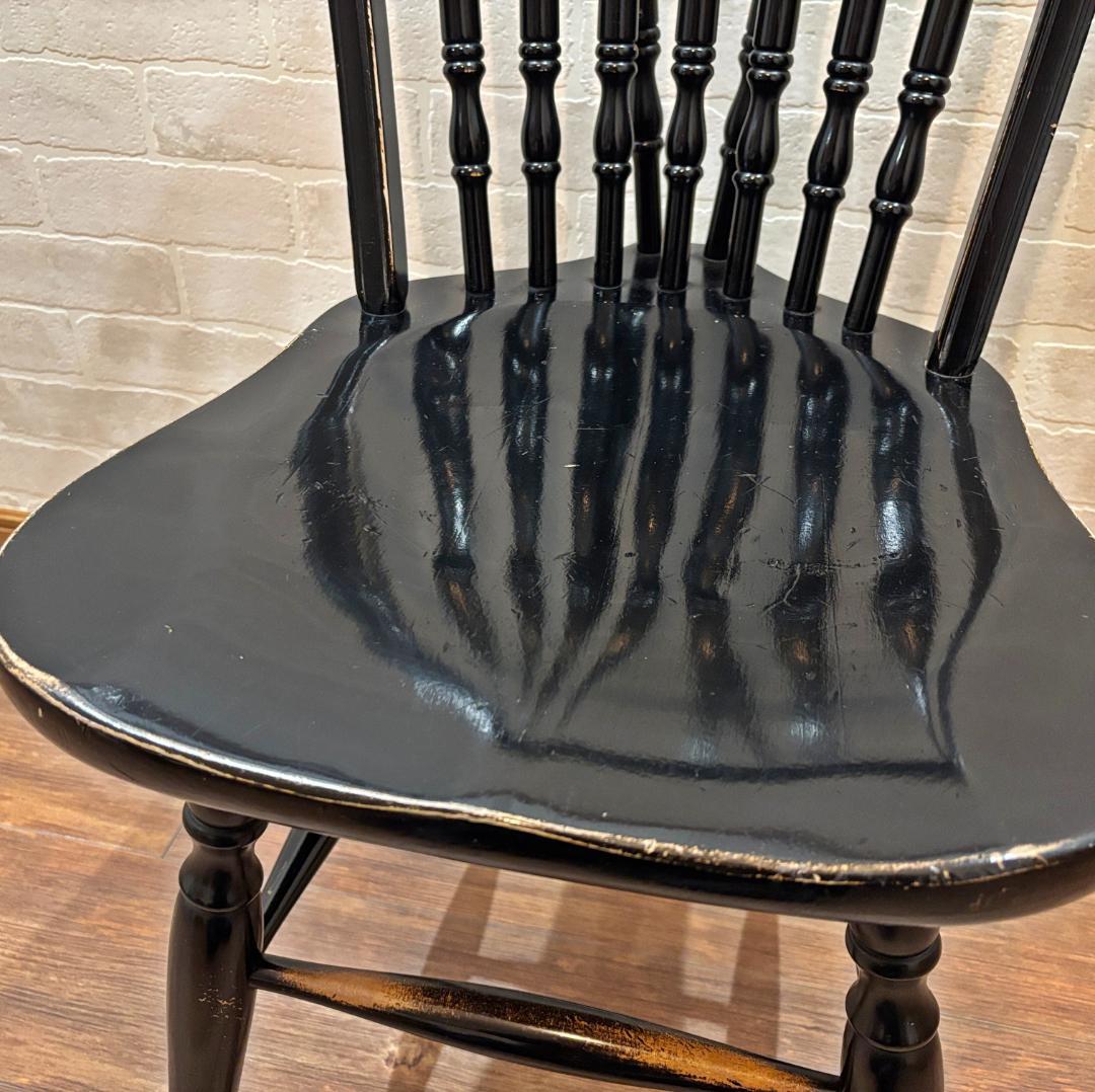 秋田木工 アンティーク レトロ ブラック スピンドルバック ウィンザーチェア③