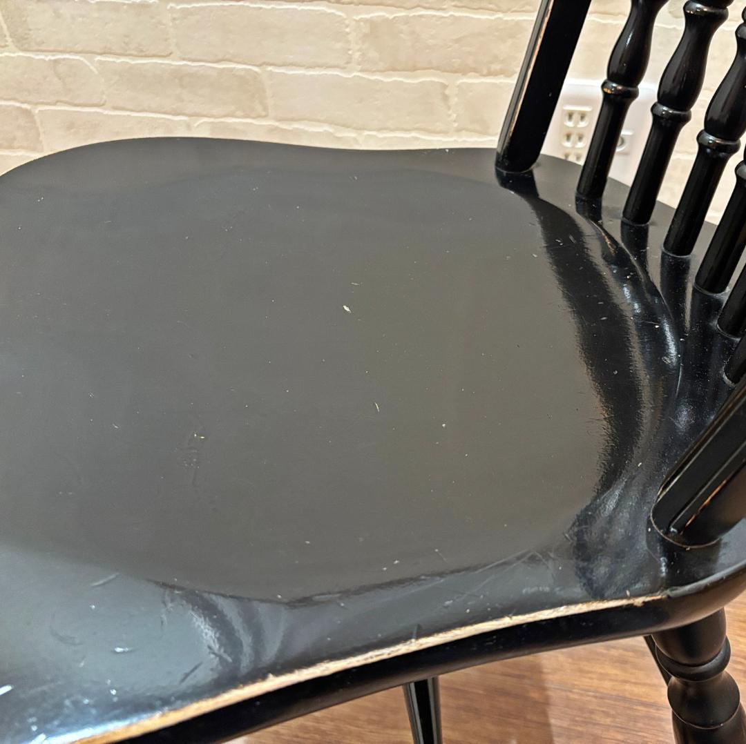 秋田木工 アンティーク レトロ ブラック スピンドルバック ウィンザーチェア③