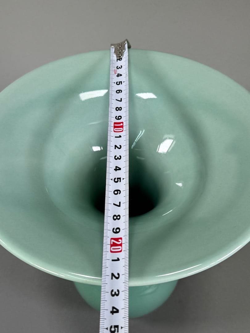 銘 翠雲 四十五世 池坊専永 青磁 花器 花瓶 花入れ 生花 生花 華道具 共箱