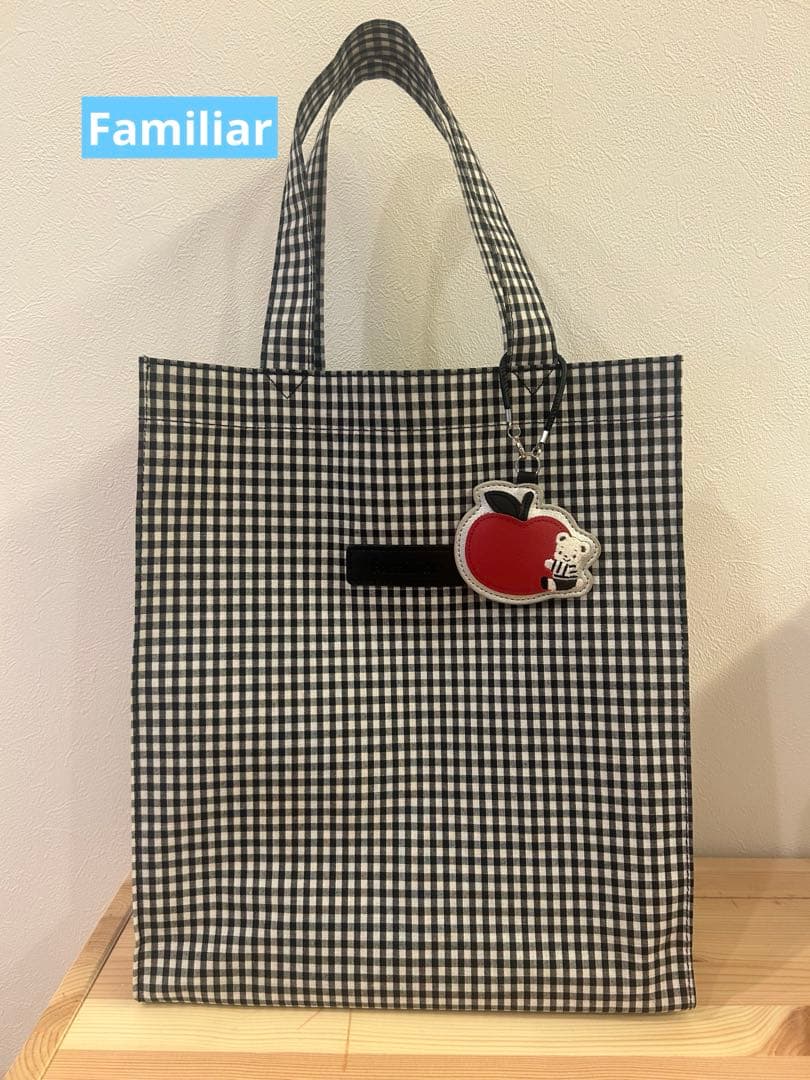 Familiar チェック柄トートバッグ
