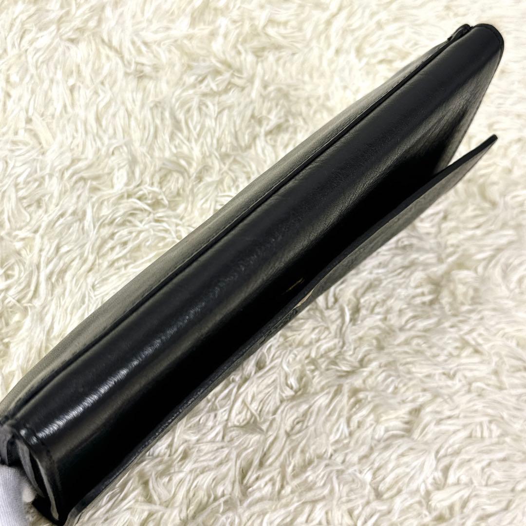 希少デザイン新品✨イルビゾンテ　ロゴ　ゴールド金具　外ファスナー　黒　長財布