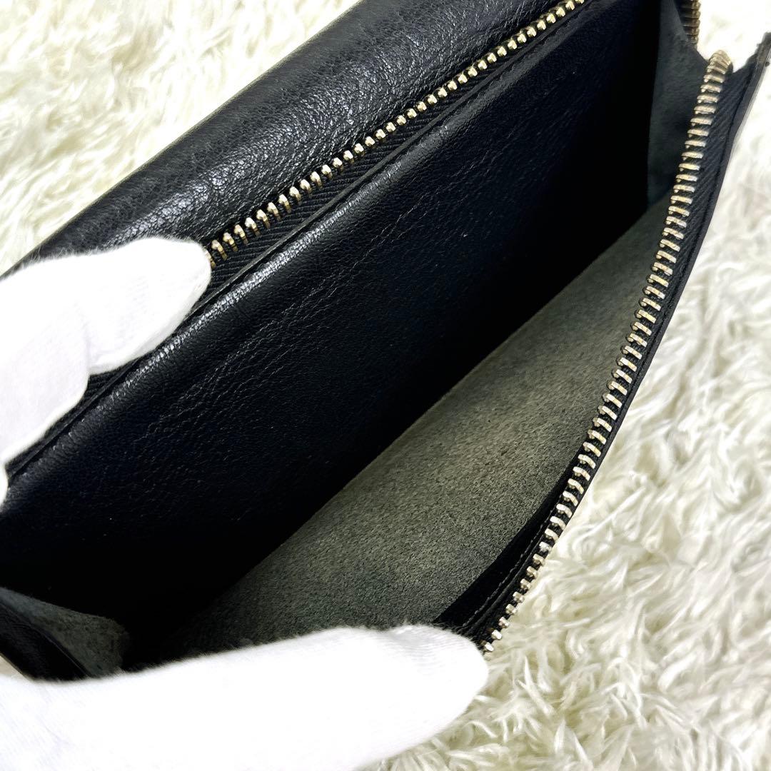 希少デザイン新品✨イルビゾンテ　ロゴ　ゴールド金具　外ファスナー　黒　長財布