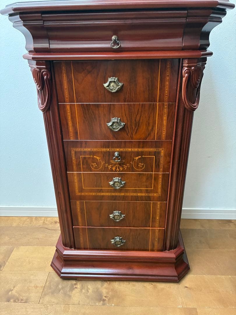 イタリア製　アンティークチェスト　象嵌