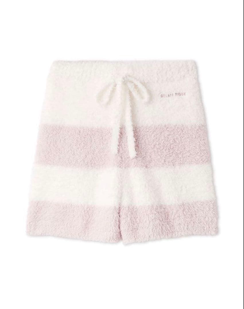 【新品未使用】ジェラピケ ボーダーパーカ&ショートパンツ&ヘアバンド ピンク