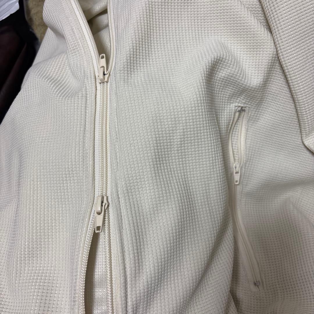 adidas クリーム色 ワッフルトラックジャケット M