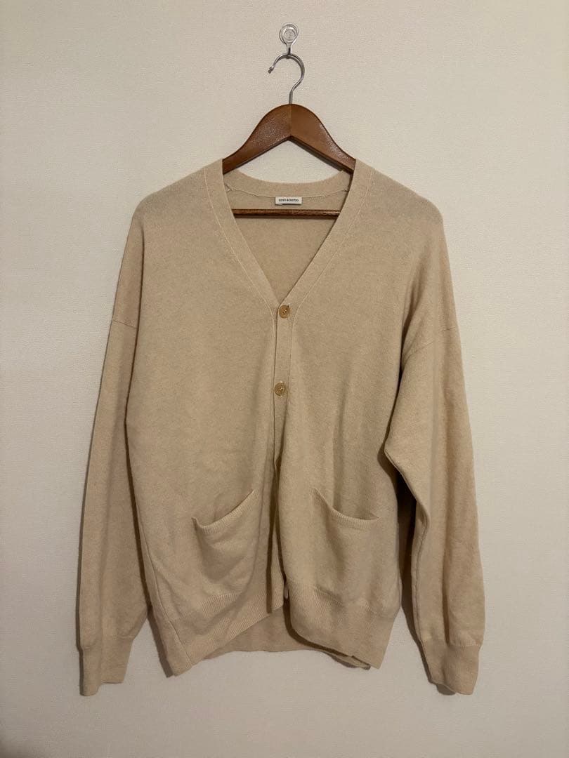 cash & barba モンゴリアンカシミヤ エルボーパッチ カーディガン 3