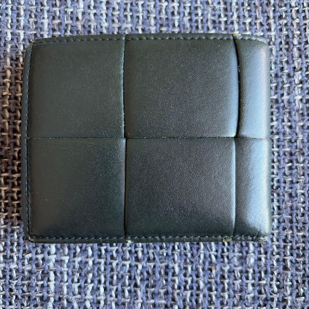 ボッテガヴェネタ イントレチャート 二つ折り財布 レザー グリーン