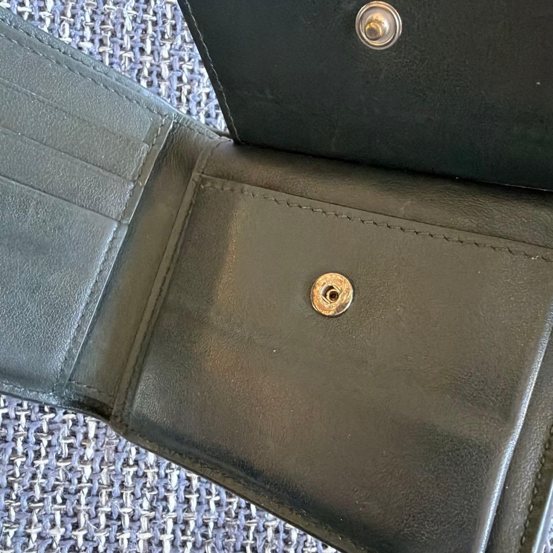 ボッテガヴェネタ イントレチャート 二つ折り財布 レザー グリーン