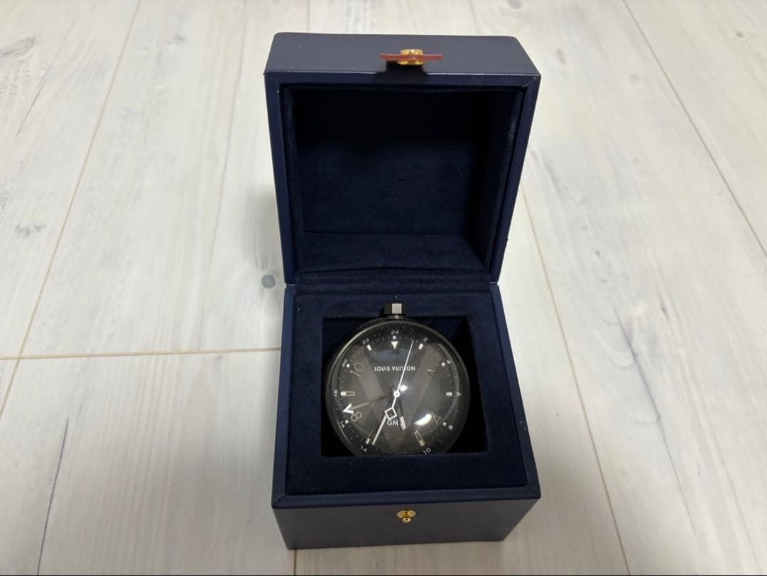【希少品】 ヴィトン Q1Q000 タンブール GMT 置き時計