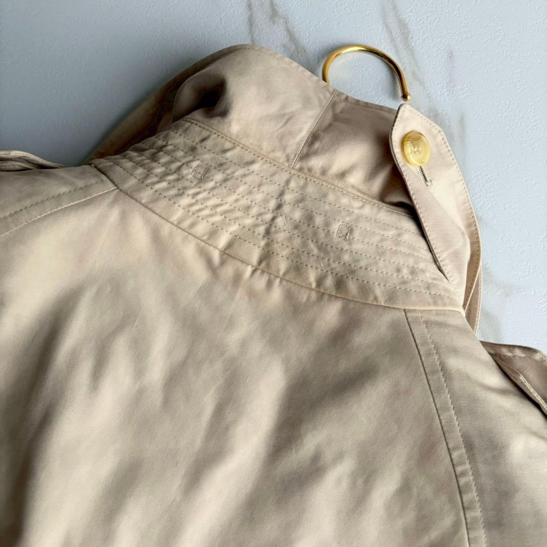 人気◆バーバリー ベルト付き トレンチ コート ベージュ チェック M