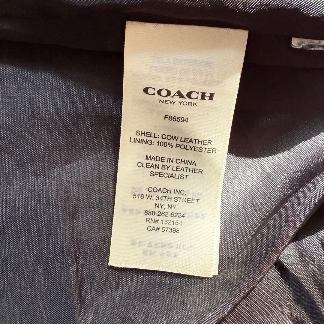 COACH ブラウン シングルライダースジャケット M F86594