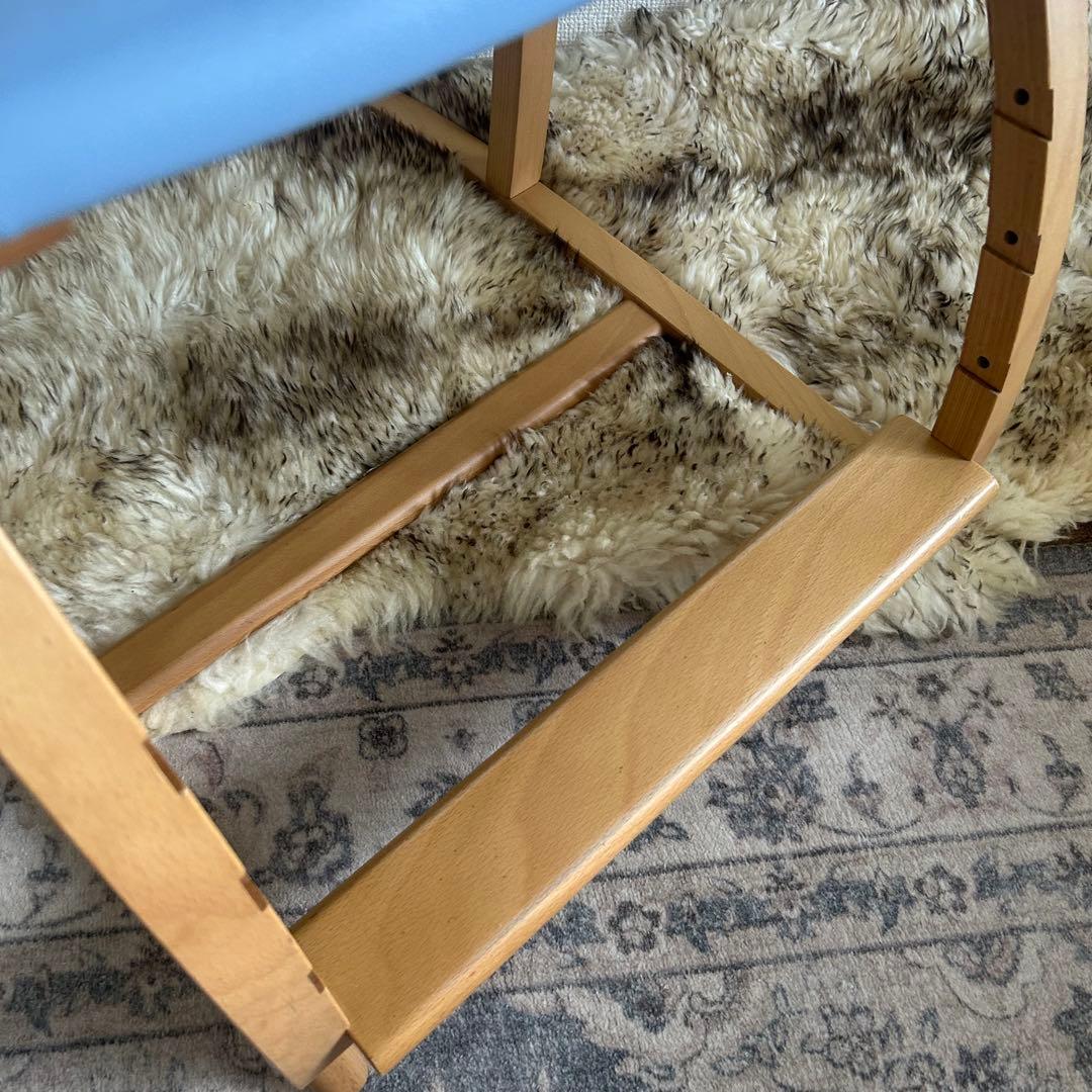 【送料込み/清掃済み】カリモク家具 キッズチェア 天然木 フローラルブルー