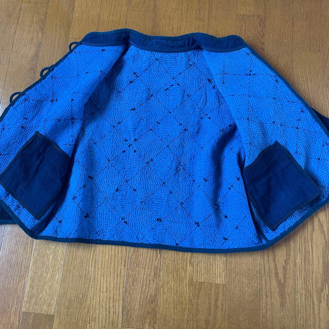 古布藍染刺し子バンドカラージャケット