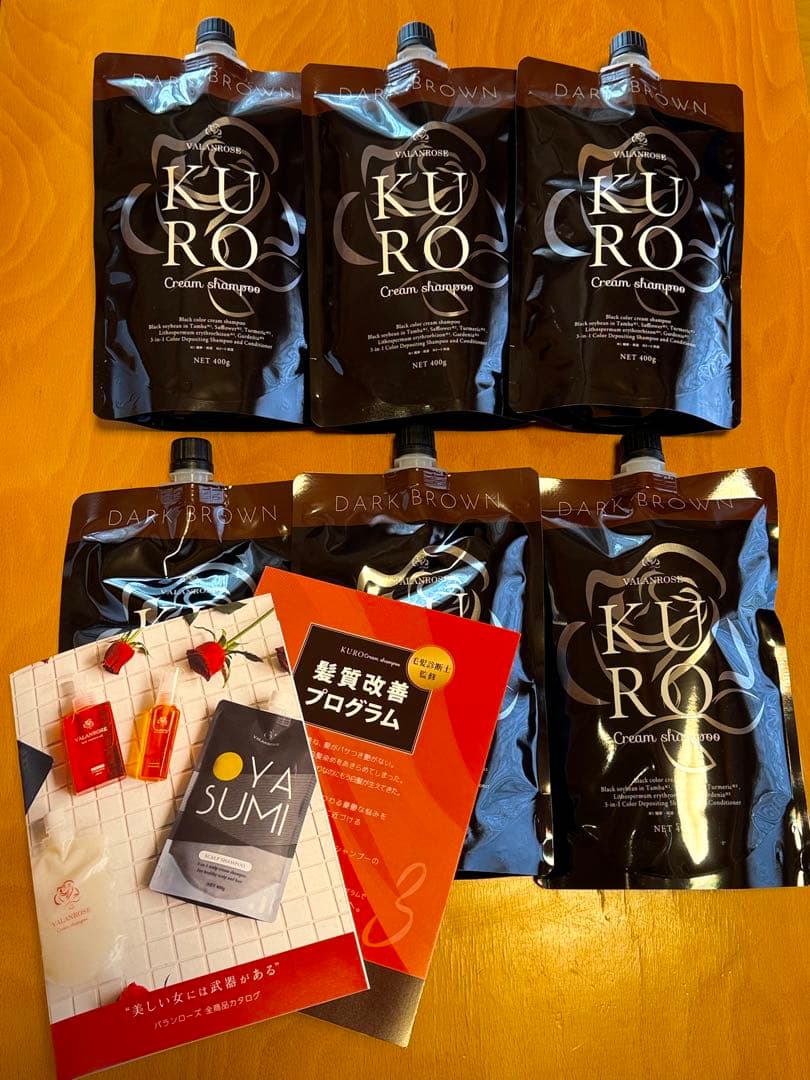 バランローズ KUROシャンプー 400g 白髪染め（ダークブラウン）6袋セット
