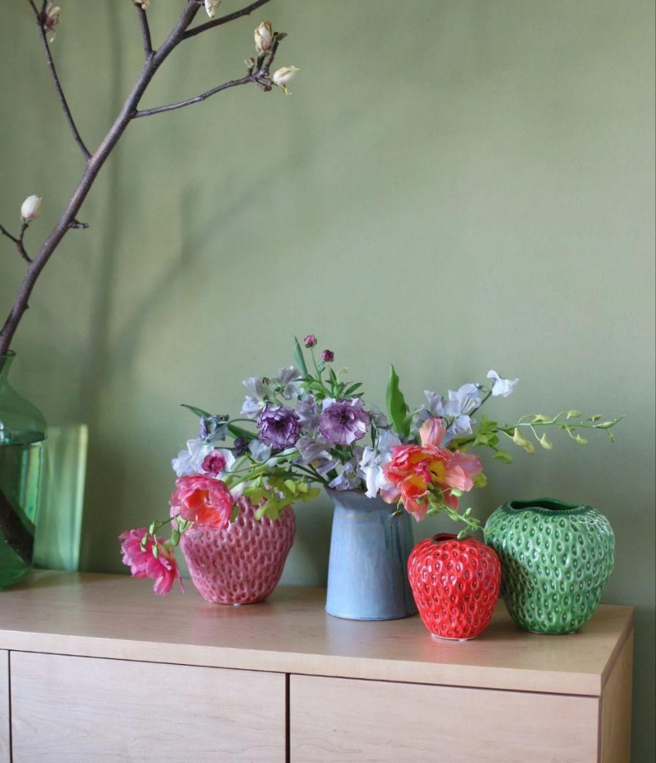 正規品 DESPOTS ストロベリー V18 フラワーベース　グリーン