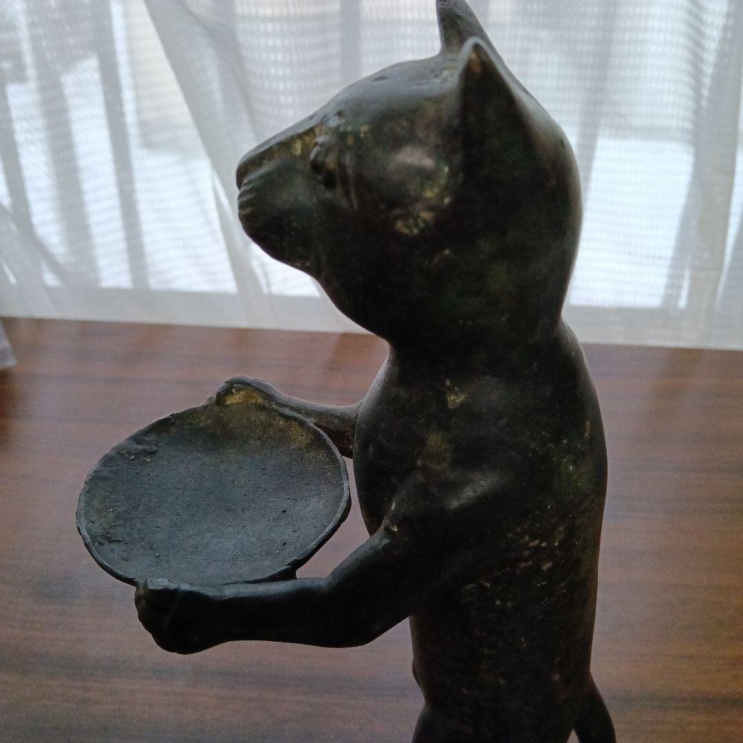 猫　金属　置物　トレー　レトロ　アンティーク