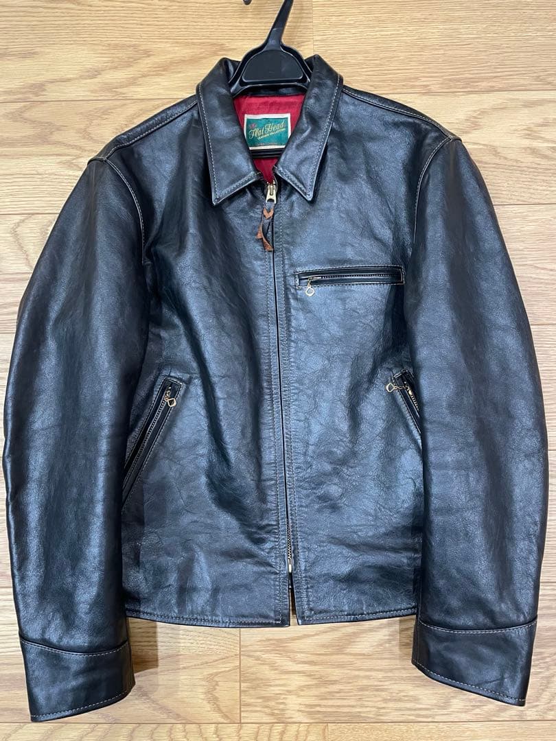 【ジミー】フラットヘッド 革ジャン シングルライダース L 40 黒