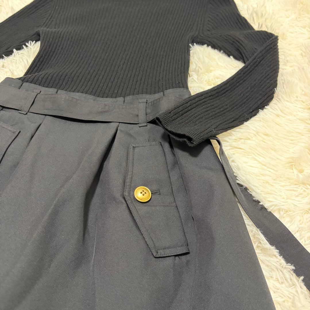 【美品】BURBERRY BLUE LABEL 黒ニットワンピース 38サイズ
