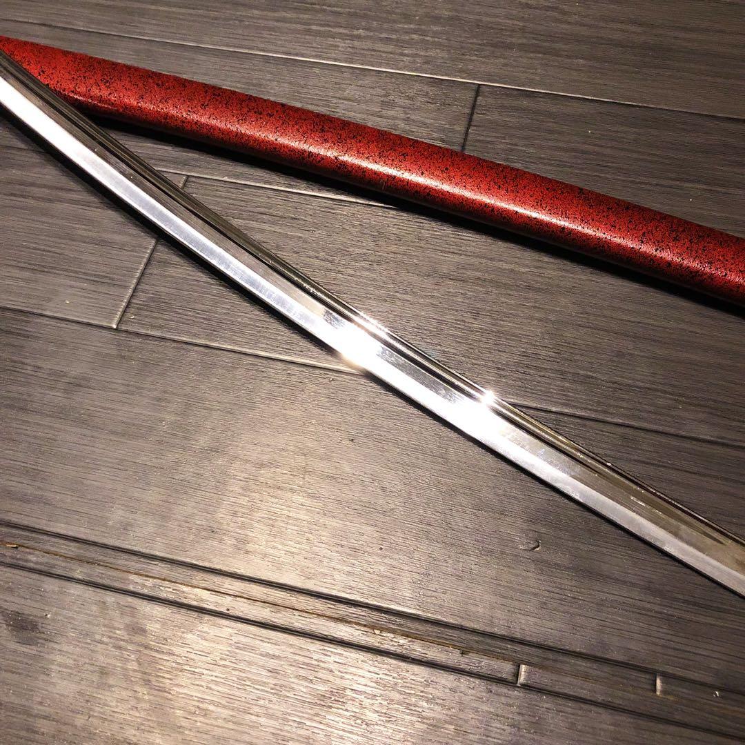 いづみ　模造刀　居合刀　優乱刃紋　朱拵え　合金刀身