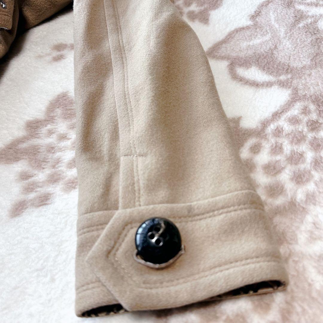 バーバリーブルーレーベル ダッフルコート ショールカラー ノバチェック ファー