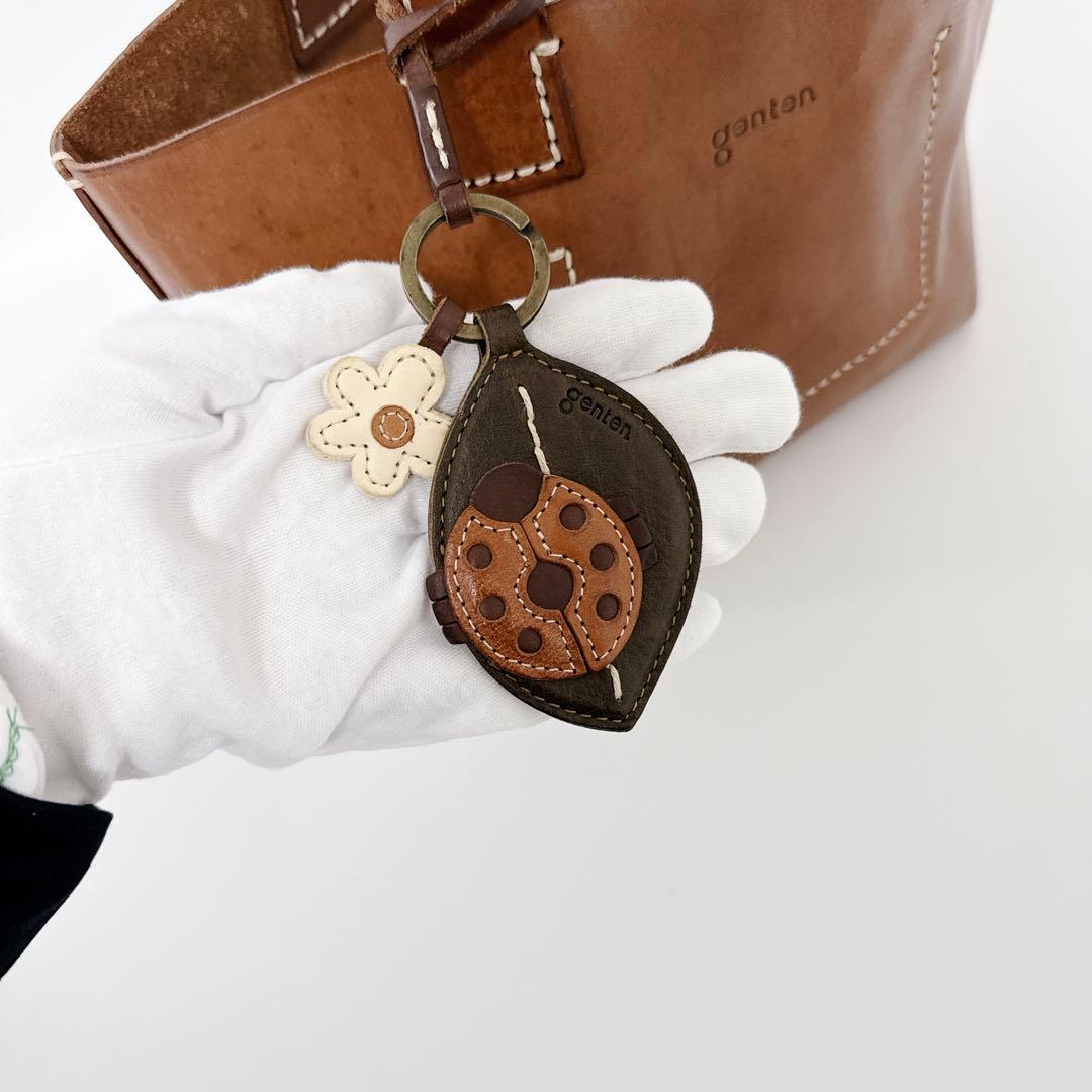 【希少チャーム】genten トートバッグ　アマーノ　S レザー　ブラウン