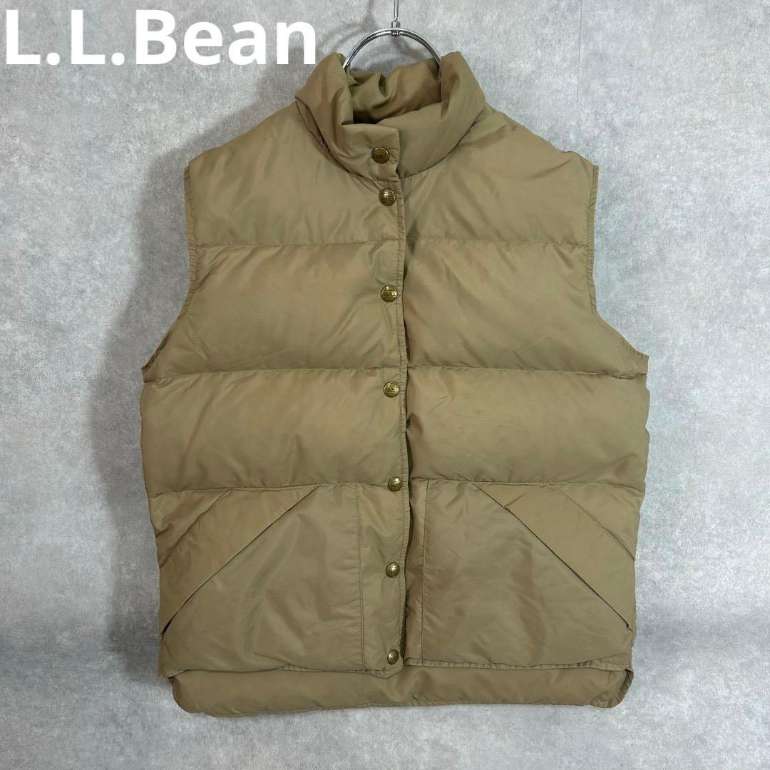 希少　古着　エルエルビーン　USA製　70年代頃　ダウンベスト　M 濃ベージュ