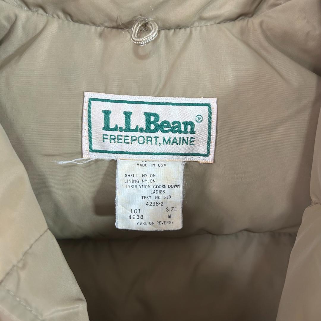希少　古着　エルエルビーン　USA製　70年代頃　ダウンベスト　M 濃ベージュ