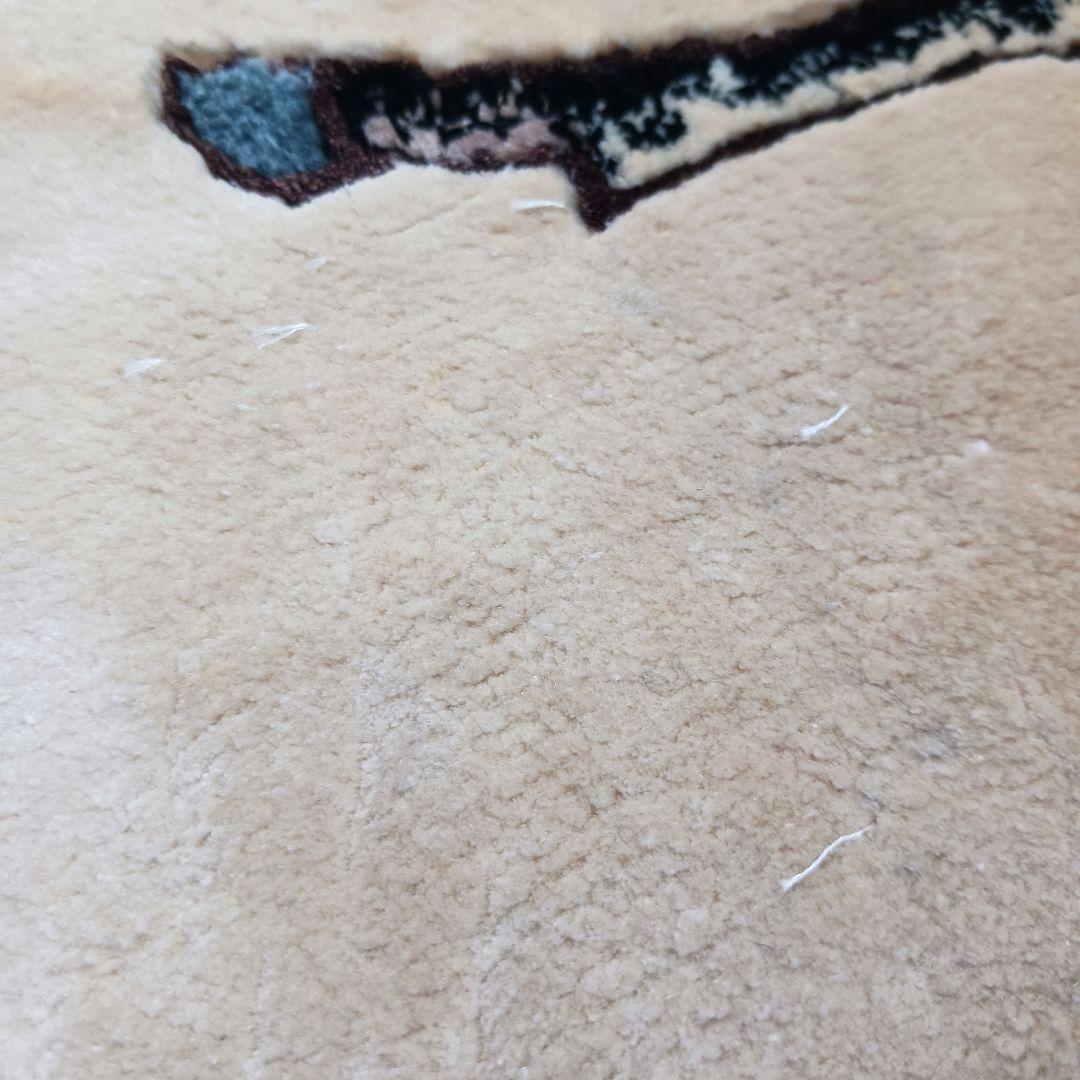 Y747 中国緞通 手織 ハンドカット ウール 123×63.5cm 人物画　下