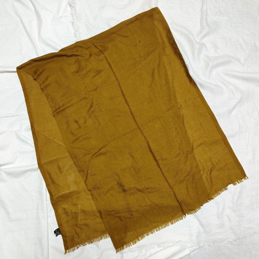 ロロピアーナLoro Pianaカシミヤシルク大判プレーンストールマフラー黄