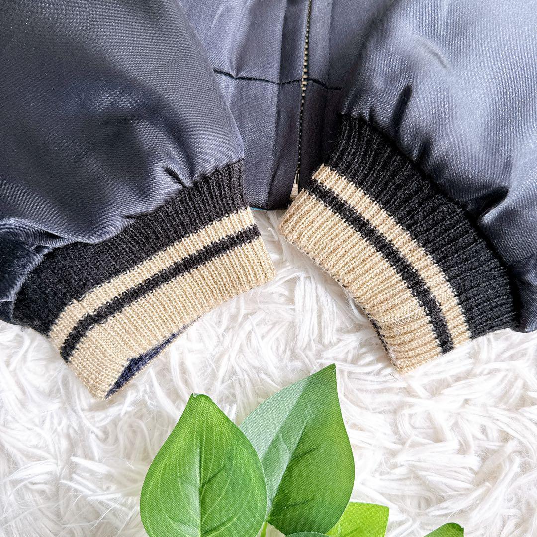 良品　希少　東洋エンタープライズ　スカジャン　リバーシブル　刺繍　鷹　サテン　M