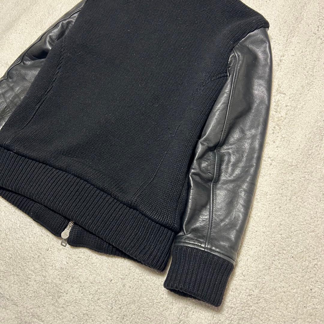 BACK BONE バックボーン　袖革レザージャケット　袖革ライダースジャケット