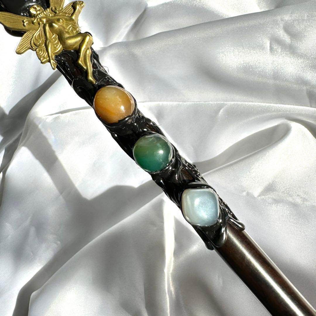 【よるくま】 天然石 アメジスト ワンド 杖 ハリーポッター