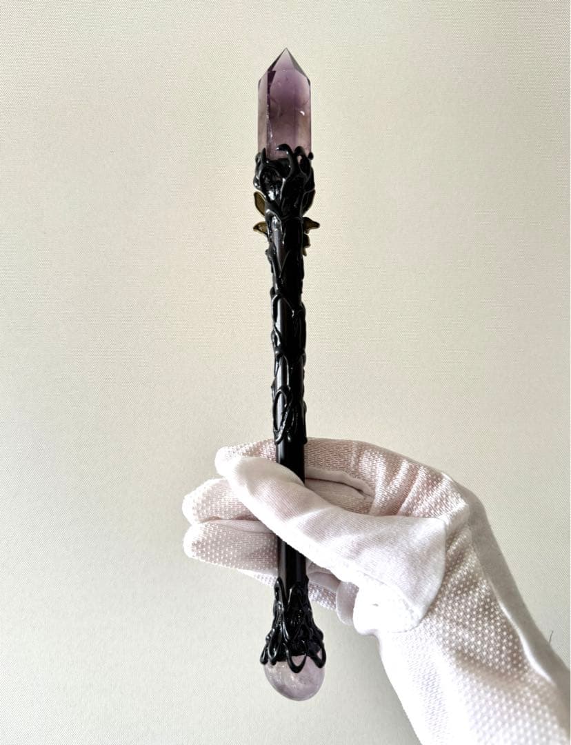 【よるくま】 天然石 アメジスト ワンド 杖 ハリーポッター