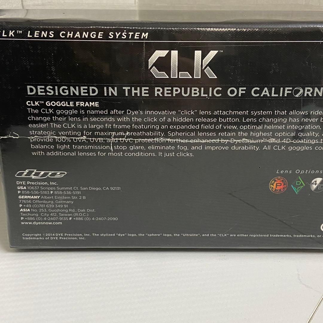 新品・未開封⭐️dye CLK スノボードゴーグル　シルバー