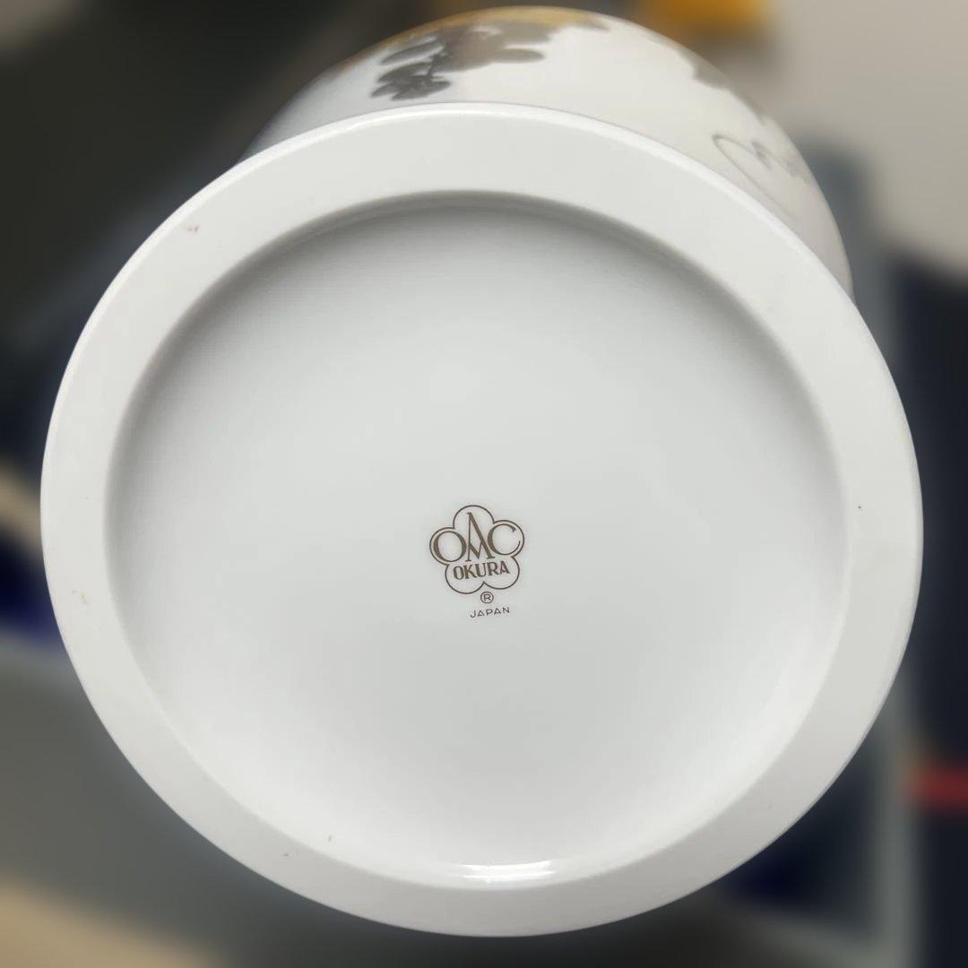 宮内庁御用達　大倉陶園　金蝕葡萄　花瓶36cm