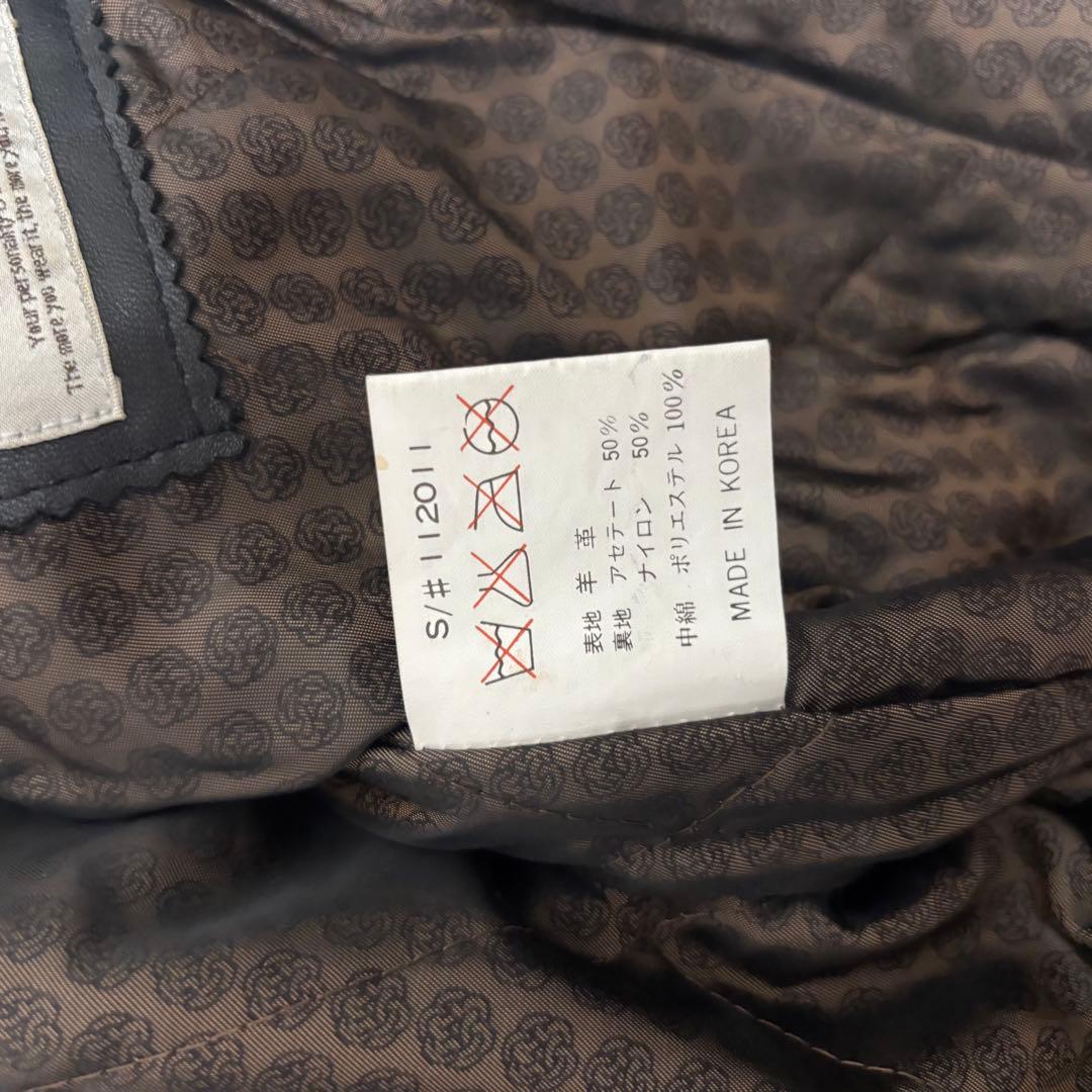 90's✨レザージャケット　本革　ジップブルゾン　ブラック　M 菅田将暉　襟付き