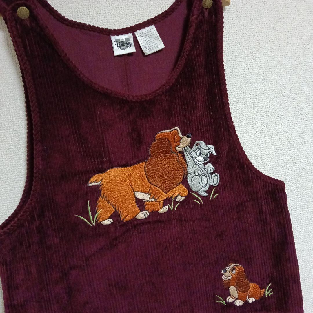 コーデュロイサロペット レディ＆トランプ刺繍わんわん物語