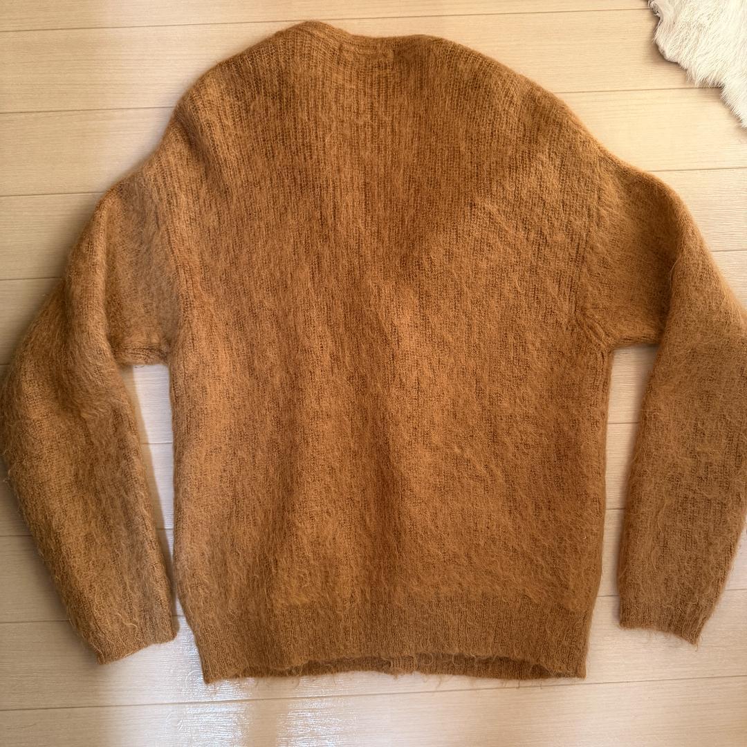 希少 名作 UNUSED モヘアカーディガン キャメル