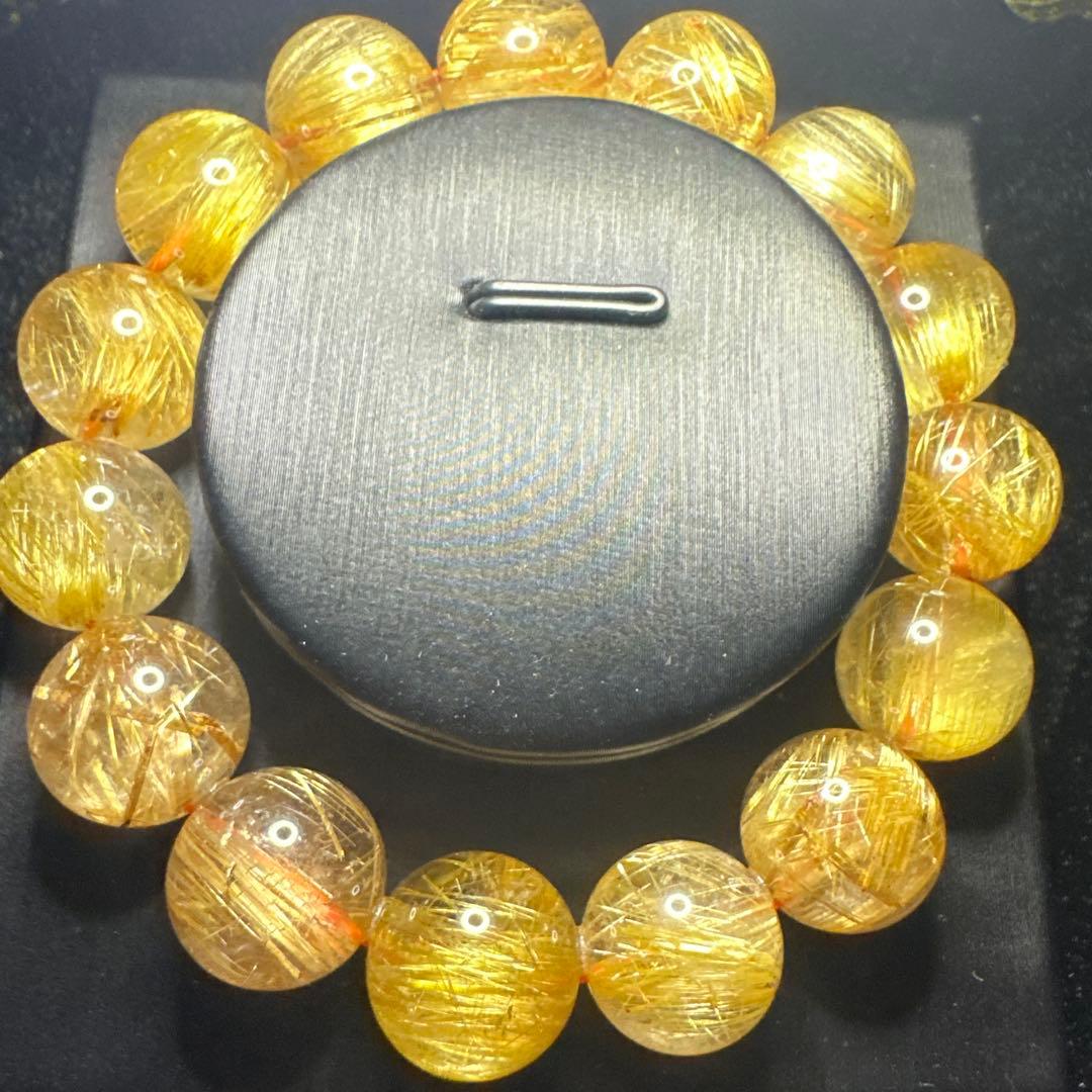 高品質大玉タイチンルチル　キャッツアイ　ルチルクォーツ　14.5㎜