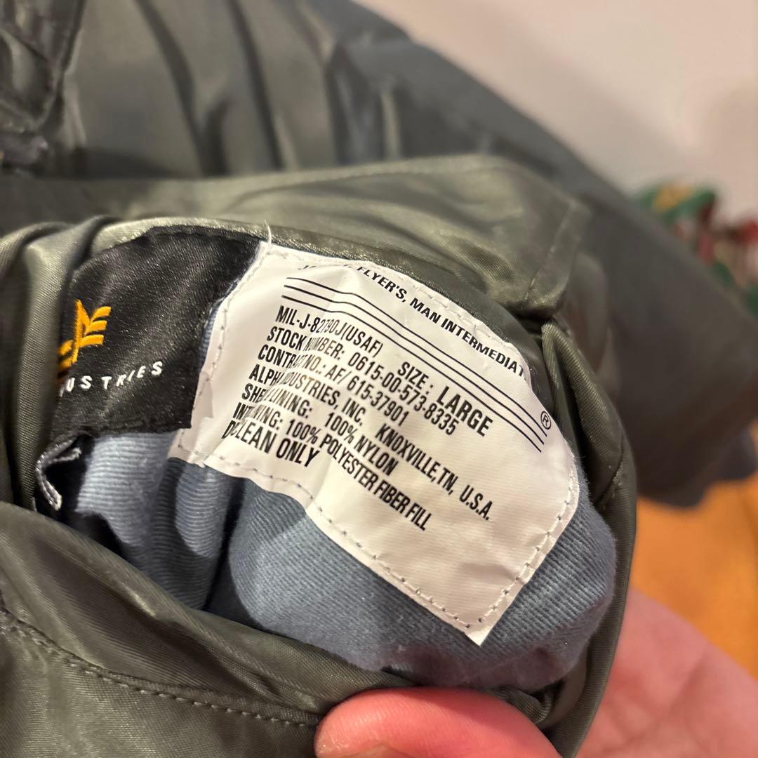 アルファ社製　MA-1 フライトジャケット　Lサイズ