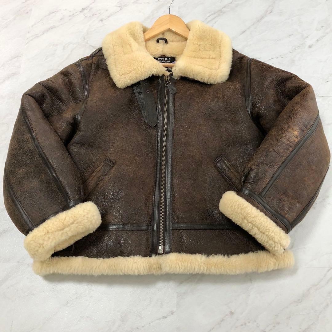 【希少 80s】WESTOP B-3 ムートン ボア USA製 ブラウン 40